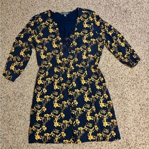 Market & Spruce Navy and Yellow Floral Dress
